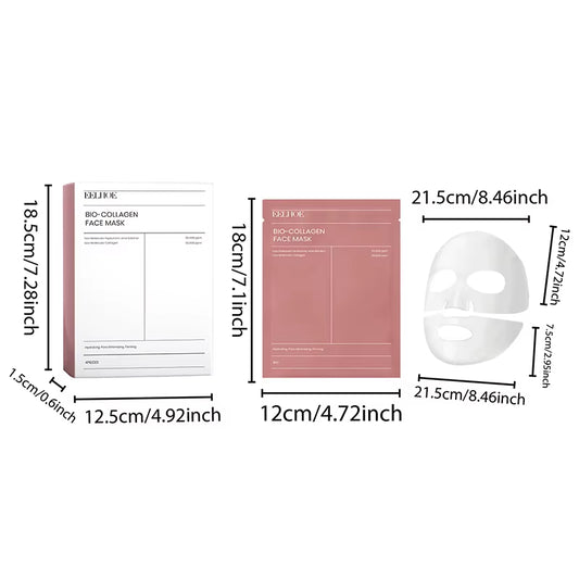 1/5/10Pcs Bio Collagen Face Mask Shrink Pores Deep Hydrating Overnight Mask Moisturizing Refreshing Brightening Face Skin Care